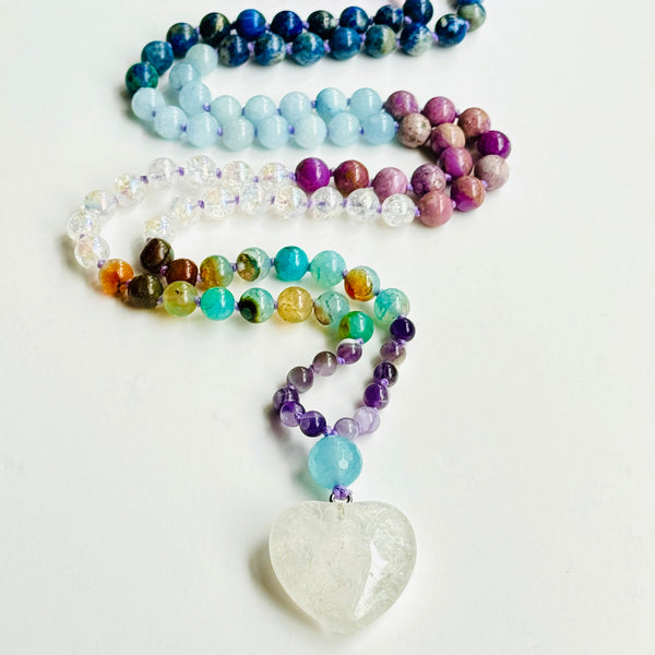 Pure Heart Mala on white surface