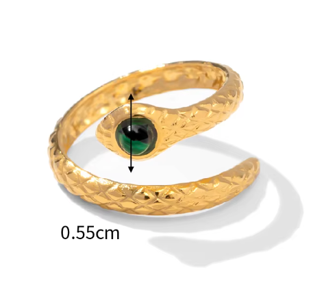 Snake Malachite Ring