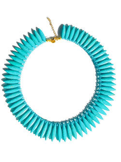 spike cut collar turquoise necklace
