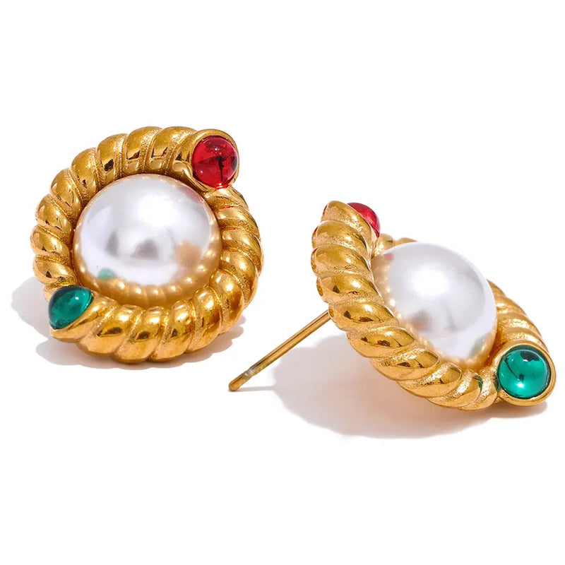 Vintage Pearl Stud Earrings
