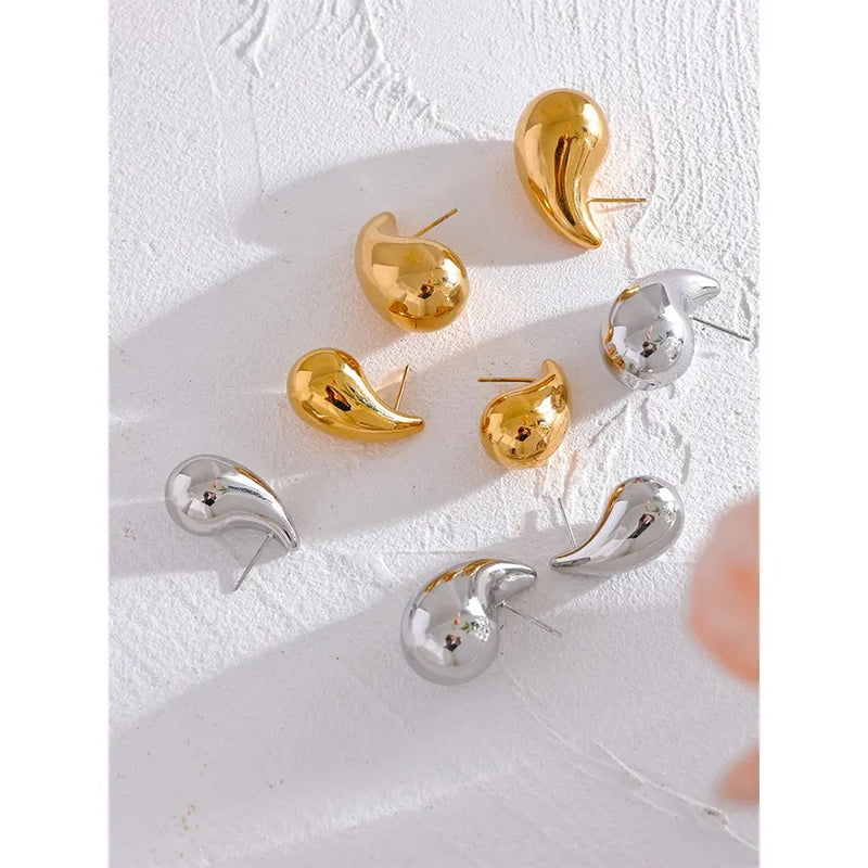 Water Drop Gold Earrings