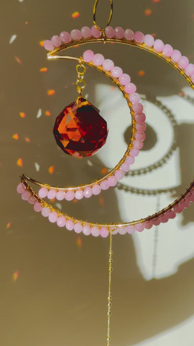 Maxi Crescent Cotton Pink Suncatcher