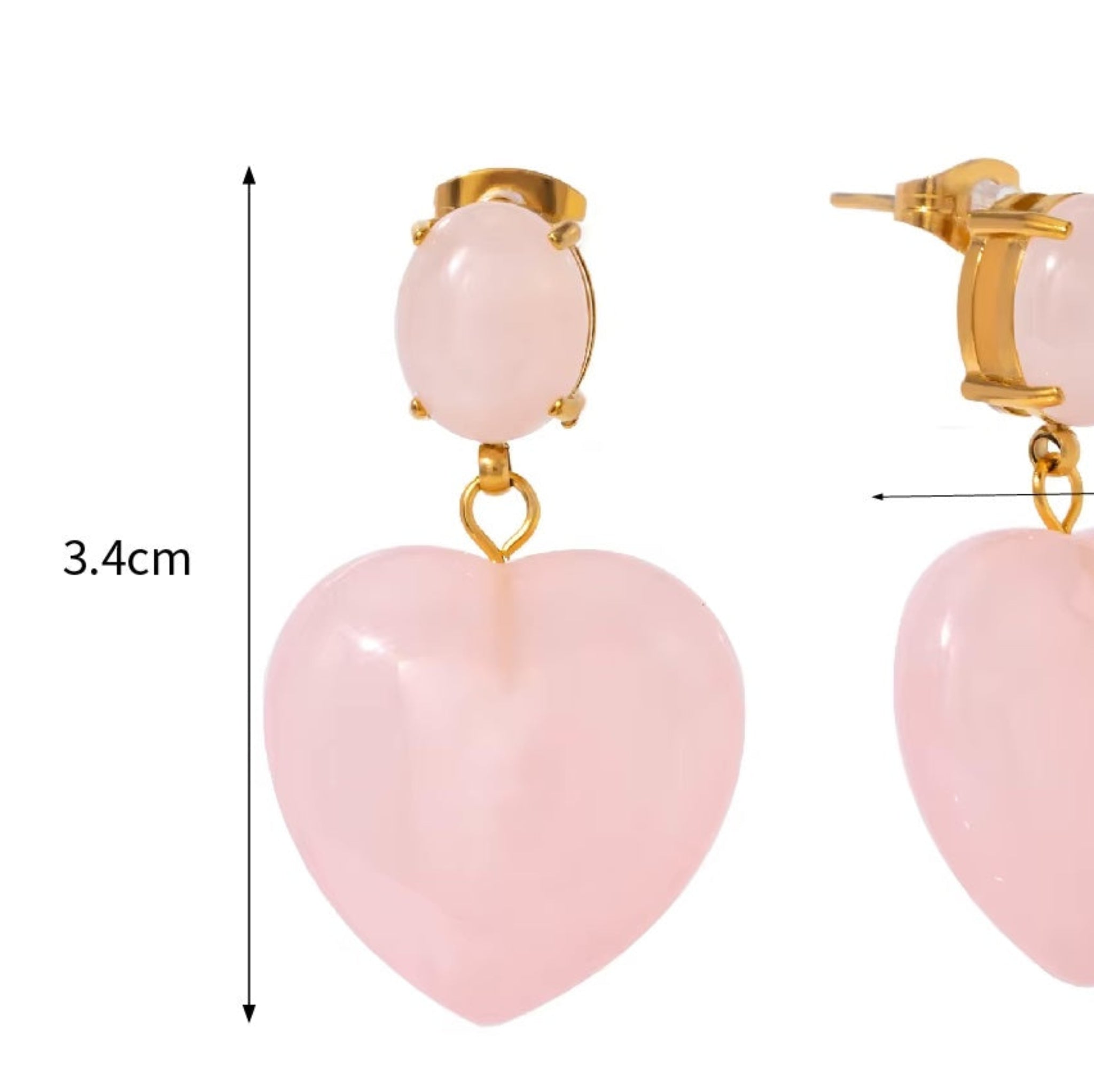 Rose Love Heart Drop Earrings