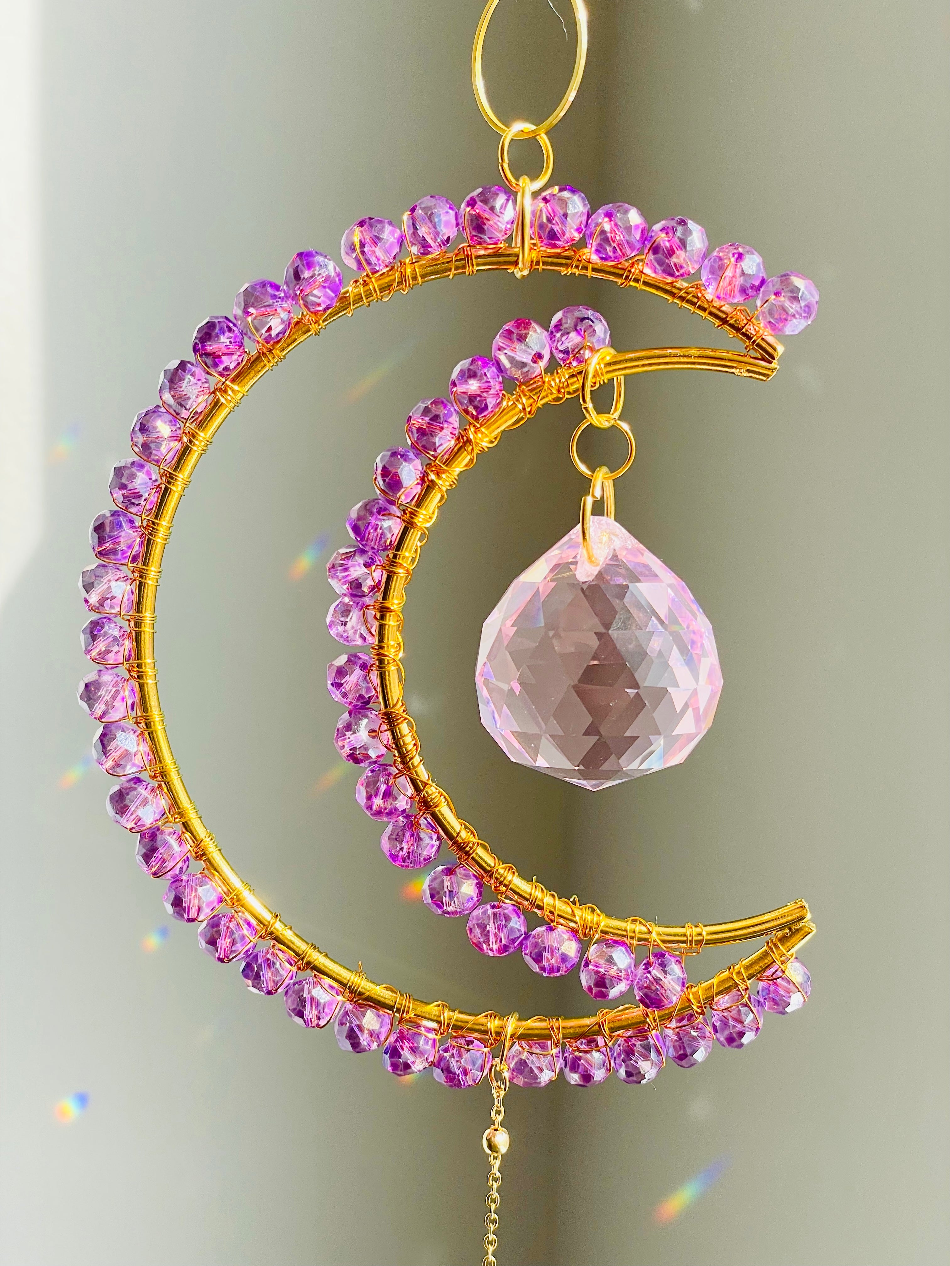 Midi Crescent Lilac Pink Suncatcher