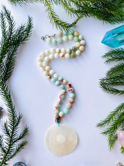 Mother Of Pearl Half Mala Necklace